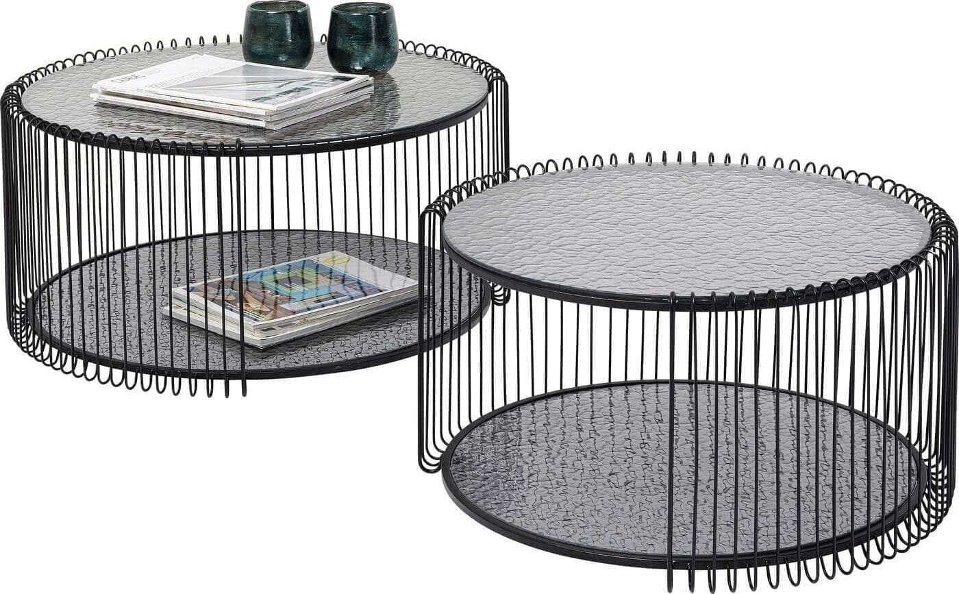 Salontafel Wire Double Black Bubble (2/Set) Kare Design Salontafel 87819