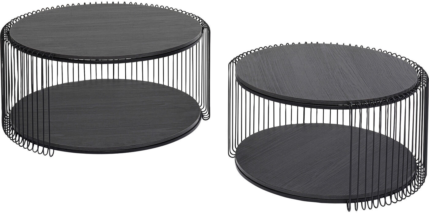 Salontafel Wire Double Black Wood (2/Set) Kare Design Salontafel 87960