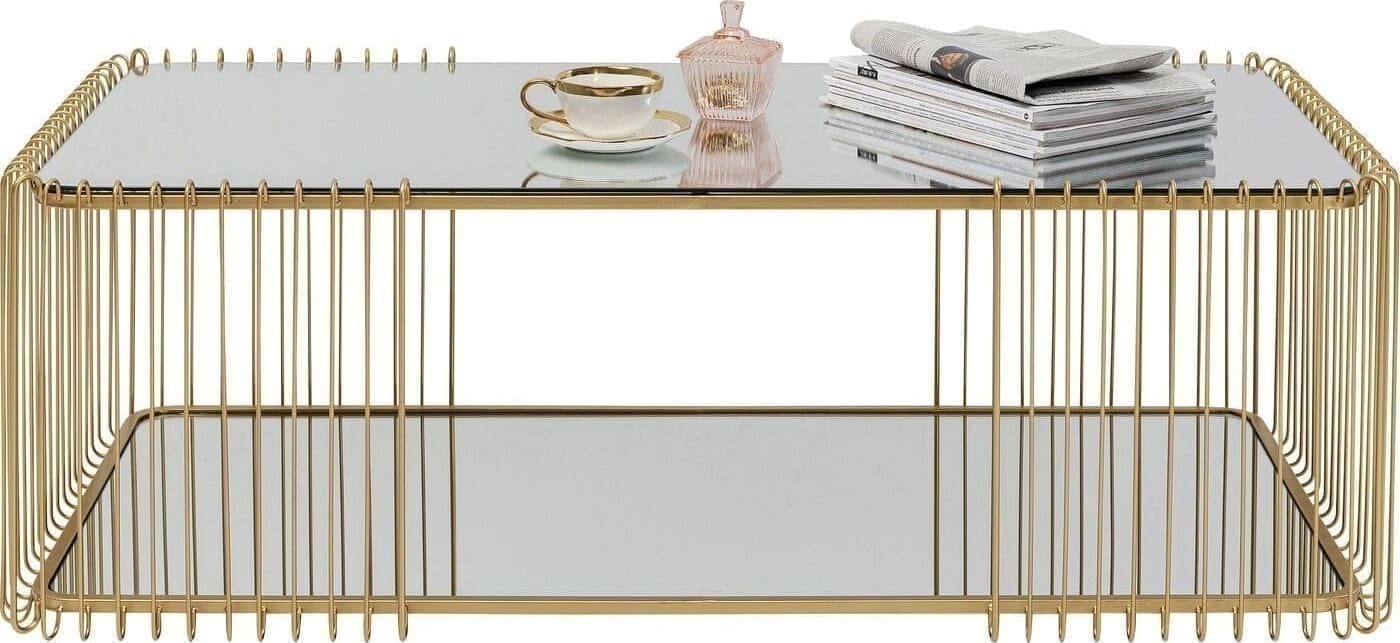 Salontafel Wire Double Brass 120x60cm Kare Design Salontafel 87817