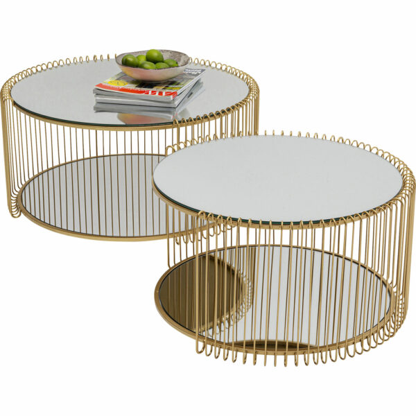 Salontafel Wire Double Brass (2/Set) Kare Design Salontafel 87674