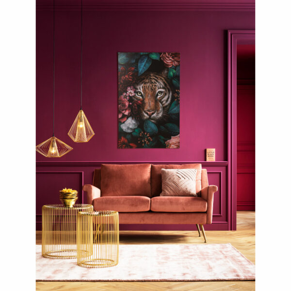 Schilderij Canvas Tiger In Flower 90x140cm Kare Design Schilderij 53826