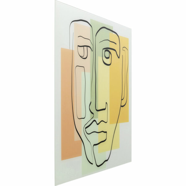 Schilderij Glas Art Face Pastell 100x100cm Kare Design Schilderij 54438