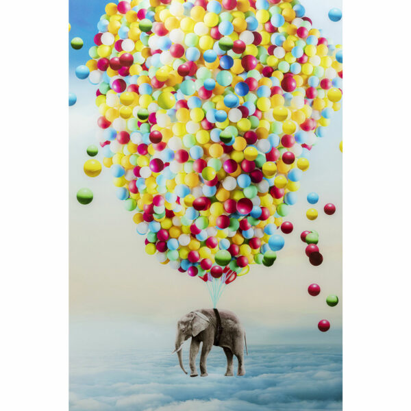 Schilderij Glas Baloon Elephant 100x150cm Kare Design Schilderij 54441