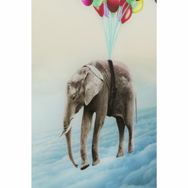 Schilderij Glas Baloon Elephant 100x150cm Kare Design Schilderij 54441
