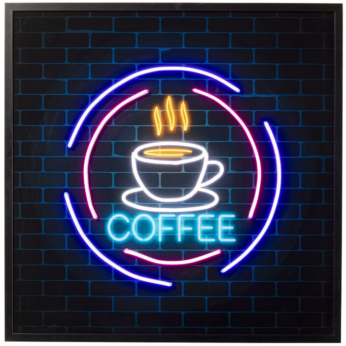 Schilderij Glas Coffee LED 80x80cm Kare Design Schilderij 56455