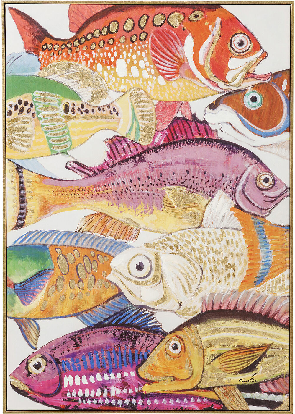 Schilderij Touched Fish Meeting One 75x100cm Kare Design Schilderij 60447
