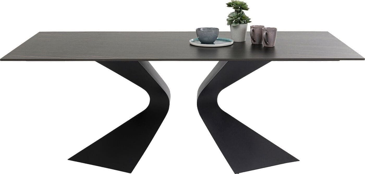 Tafel Gloria O. Ceramic Black 180x90cm Kare Design Eettafel 87349