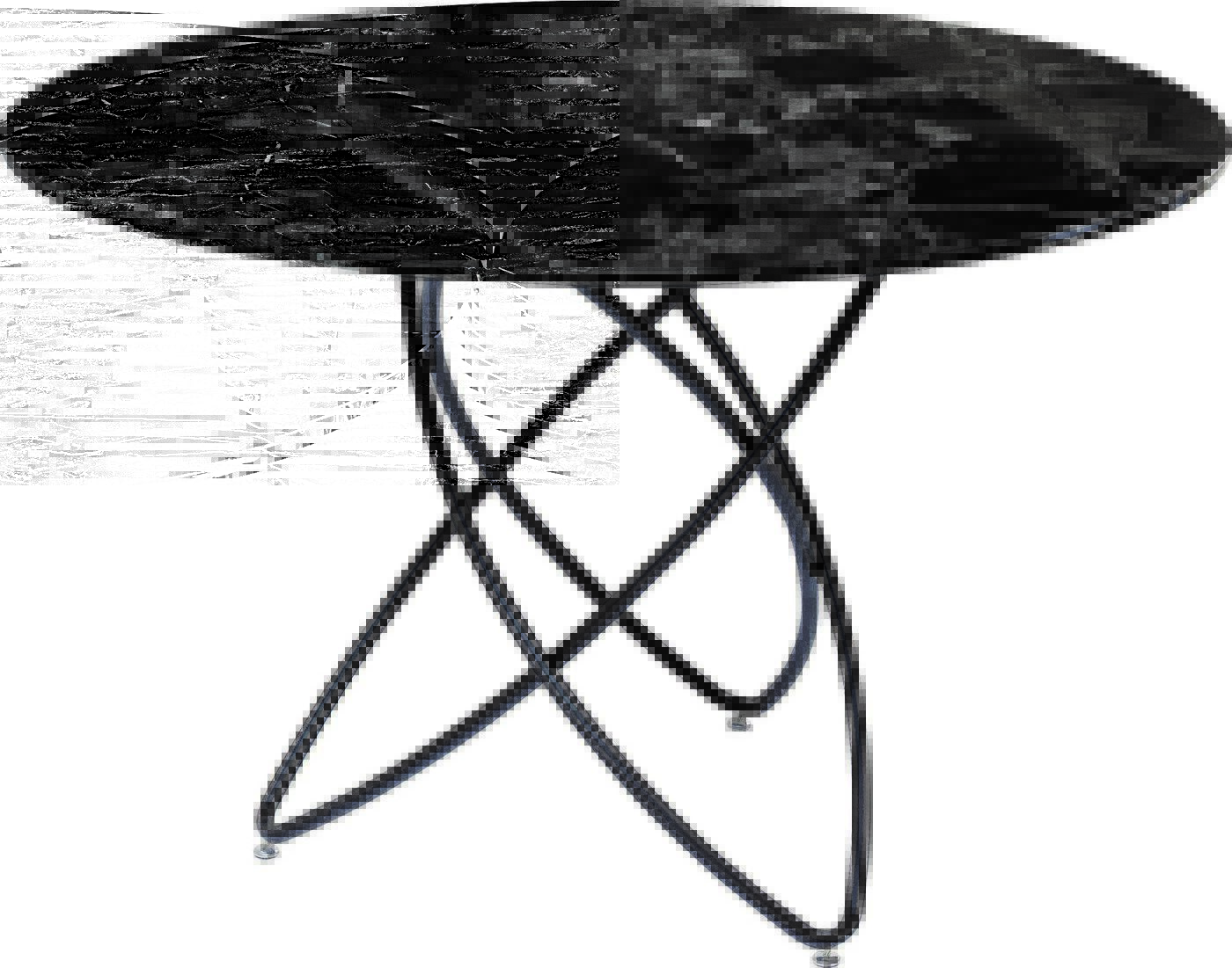 Tafel Molekular Black Marble Glass Ø120cm Kare Design Eettafel 87958