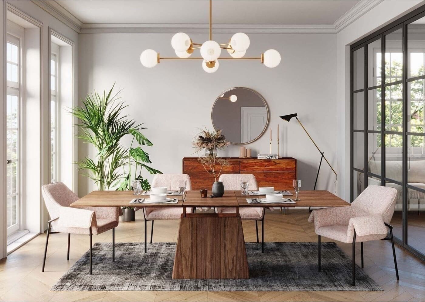 Uitschuiftafel Benvenuto Walnut 200(50)x110cm Kare Design Uitschuiftafel 80123