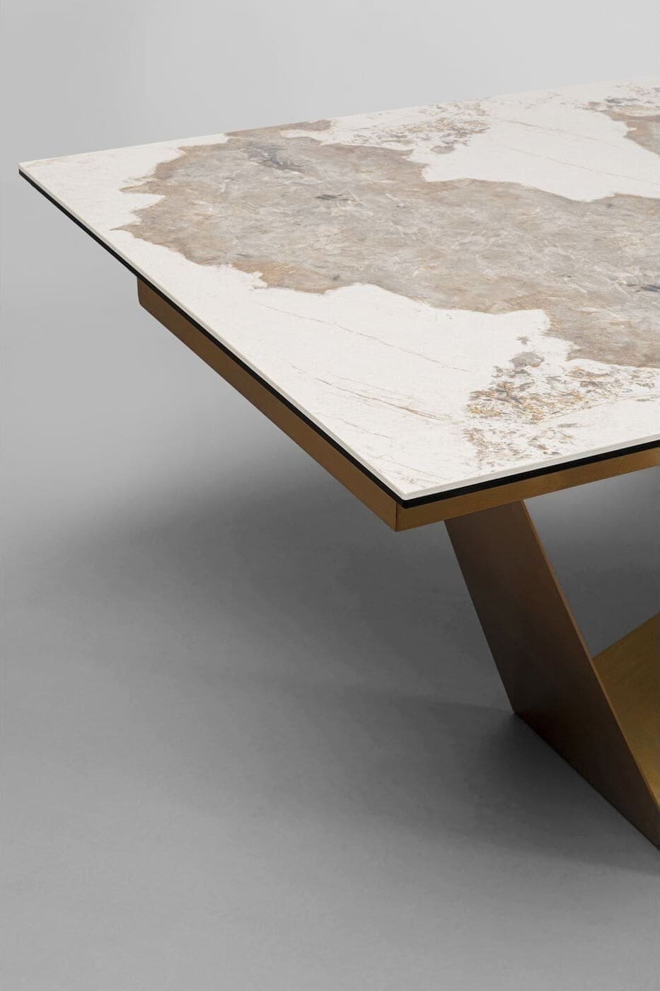Uitschuiftafel Connesso Brass 200(+60)x100cm Kare Design Uitschuiftafel 87666