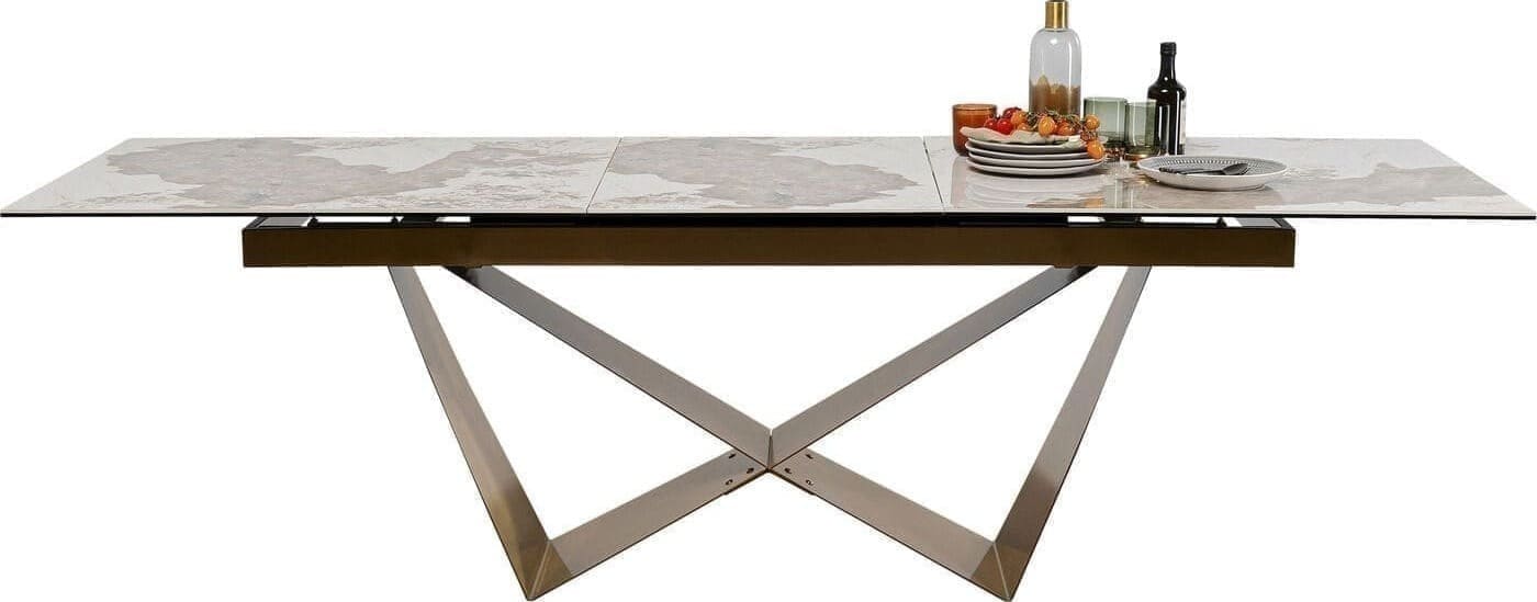 Uitschuiftafel Connesso Brass 200(+60)x100cm Kare Design Uitschuiftafel 87666