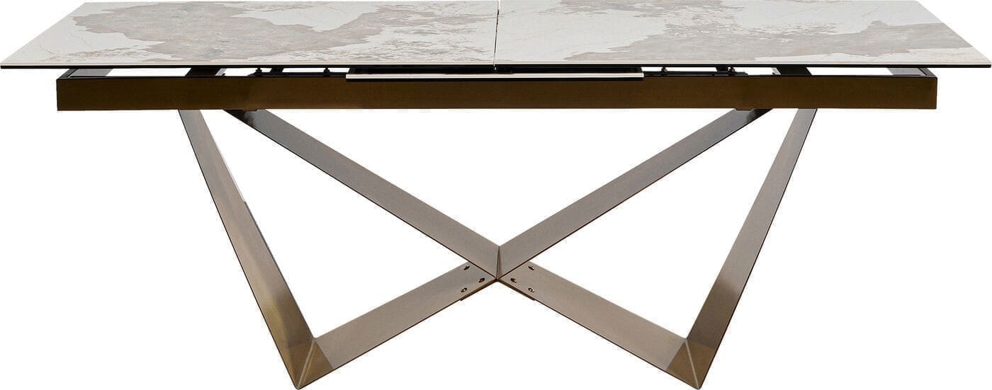 Uitschuiftafel Connesso Brass 200(+60)x100cm Kare Design Uitschuiftafel 87666