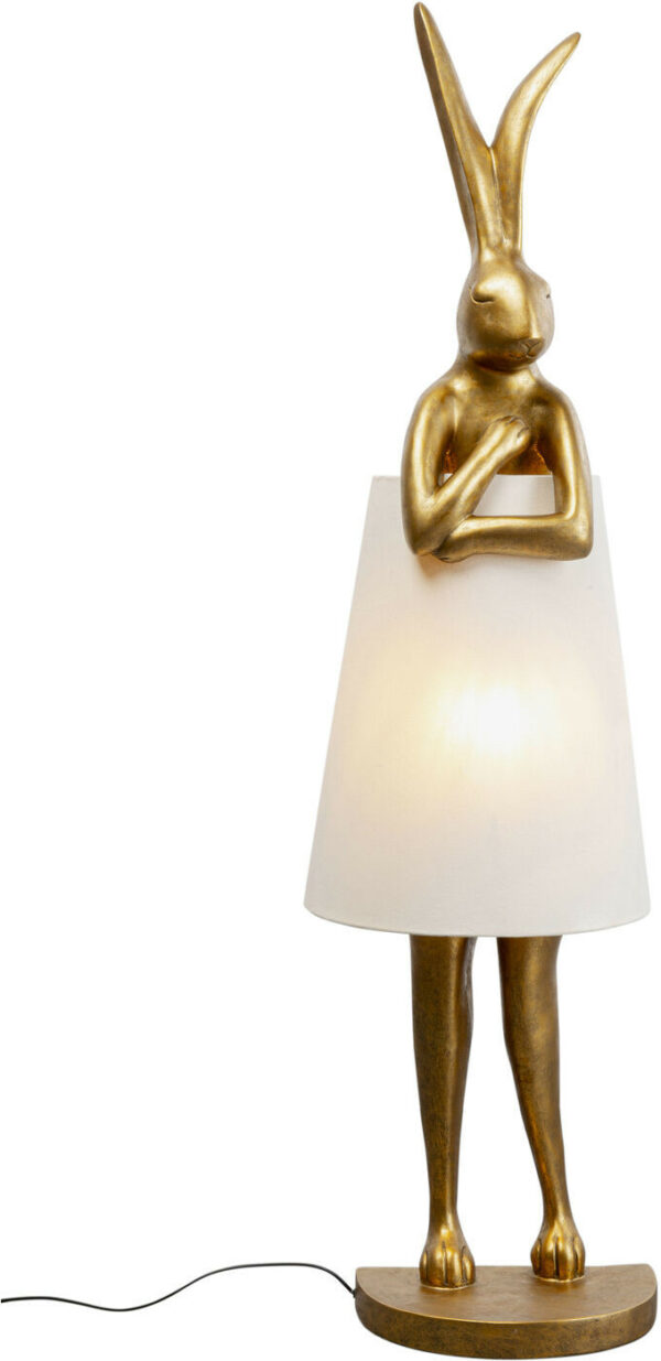 Vloerlamp Animal Rabbit Gold/White 150cm Kare Design Vloerlamp 56129