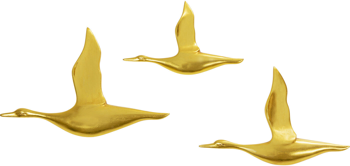 Wanddecoratie Flying Ducks (3/Set) Kare Design Wanddecoratie 53726