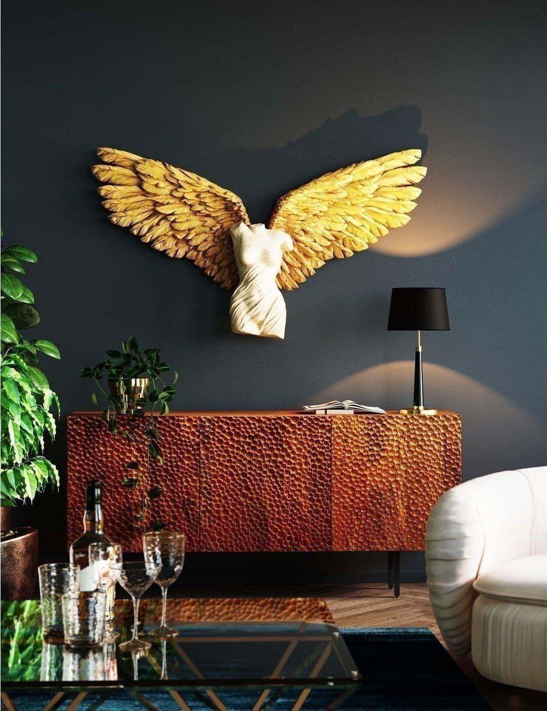Wanddecoratie Guardian Angel Female 124x71cm Kare Design Wanddecoratie 55253