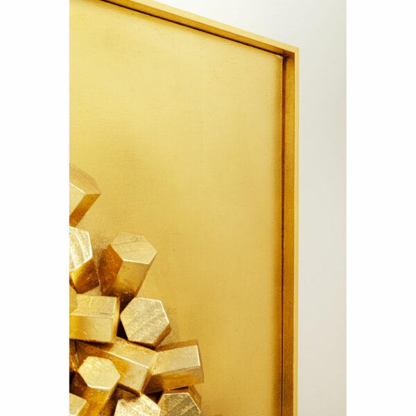 Wanddecoratie Mikado Gold 120x120cm Kare Design Wanddecoratie 56230