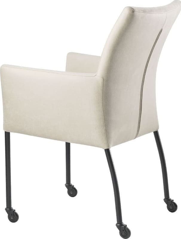 Pronto Wonen Eetkamerstoel Sessione microleder ecru Beige|Wit Eetkamerstoel