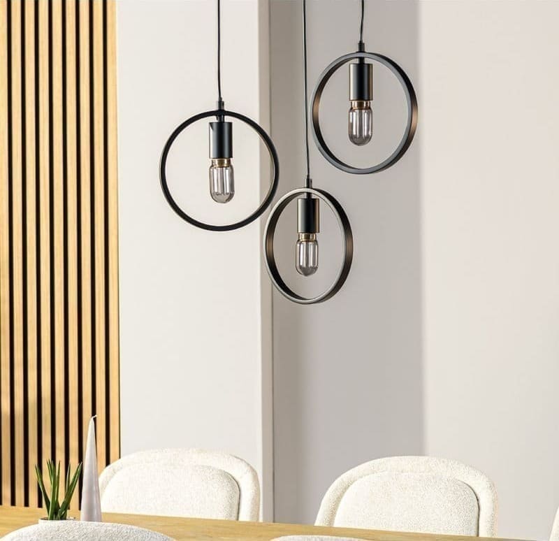 Pronto Wonen Hanglamp Girare zwart metaal 3-lichts Zwart Verlichting