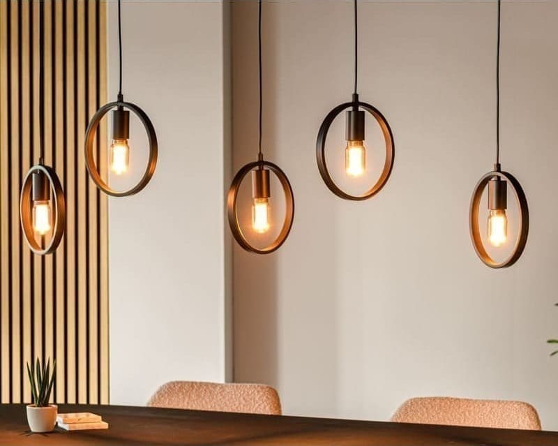 Pronto Wonen Hanglamp Girare zwart metaal 5-lichts Zwart Verlichting