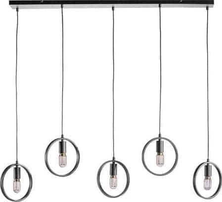 Pronto Wonen Hanglamp Girare zwart metaal 5-lichts Zwart Verlichting