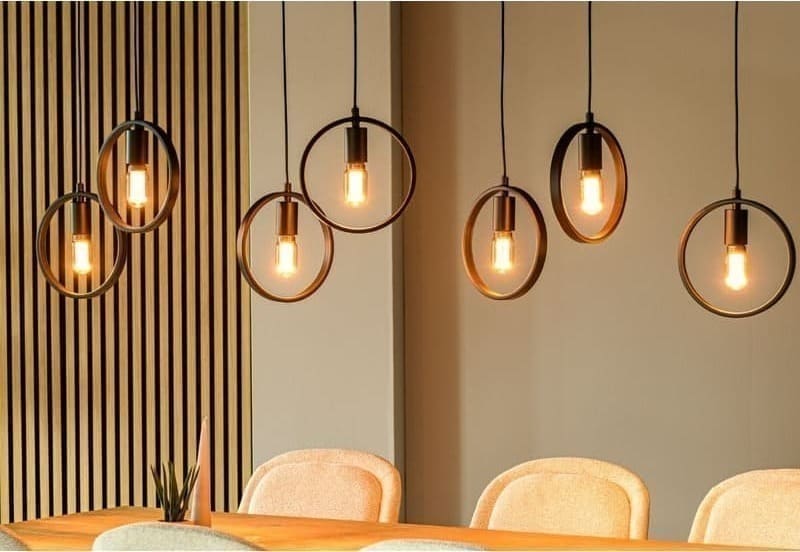Pronto Wonen Hanglamp Girare zwart metaal 7-lichts Zwart Verlichting