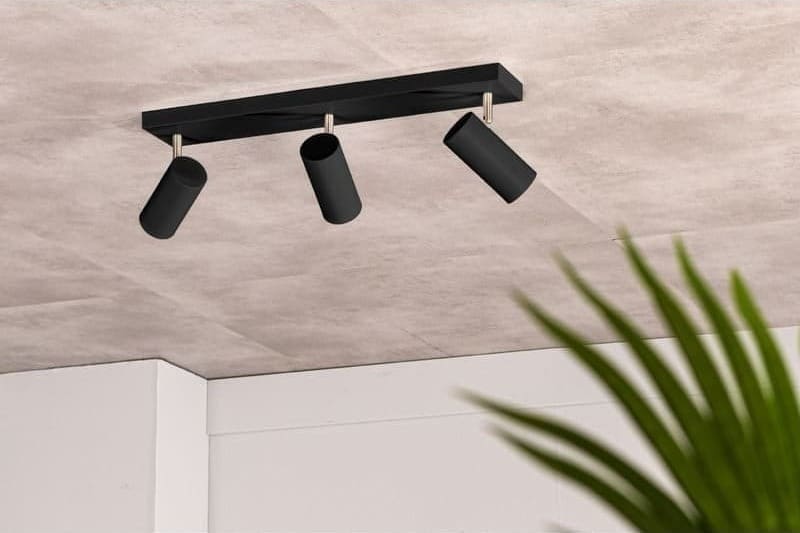 Pronto Wonen Plafondspot Mirare zwart metaal 3-spots Zwart Lamp