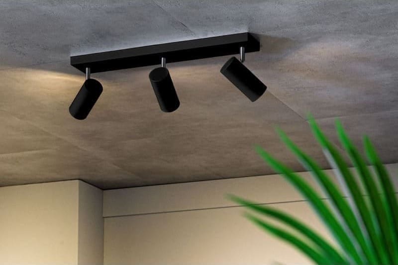 Pronto Wonen Plafondspot Mirare zwart metaal 3-spots Zwart Lamp