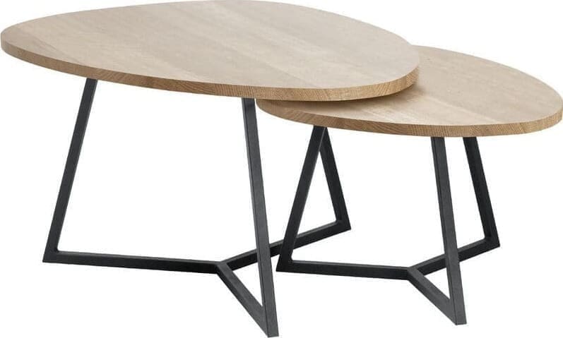 Pronto Wonen Salontafel Locarnio set van 2 fresh oak Bruin Salontafel