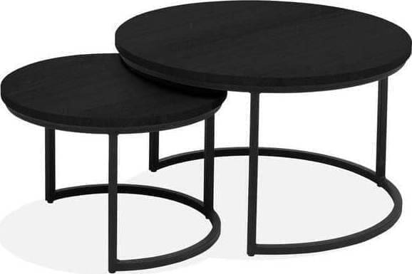 Pronto Wonen Salontafel Locarnio set van 2 zwart Zwart Salontafel