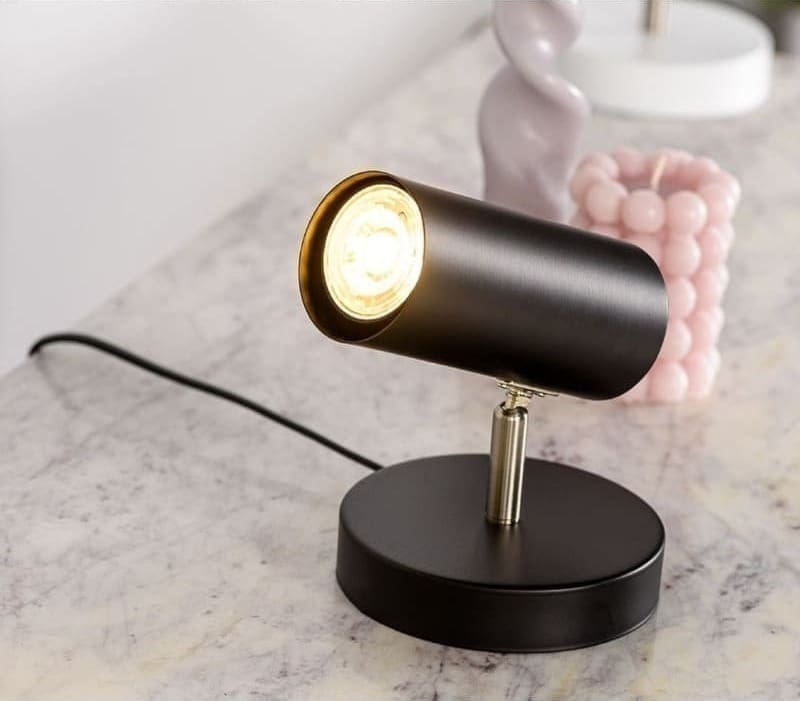 Pronto Wonen Tafellamp Mirare zwart metaal 1-spots Zwart Verlichting