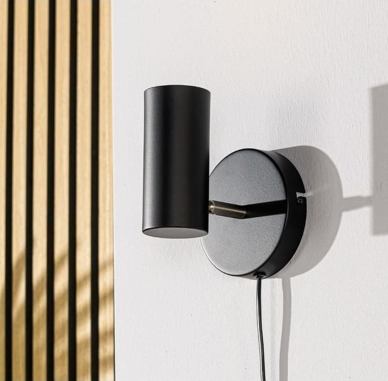 Pronto Wonen Wandlamp Mirare zwart metaal 1-spots Zwart Verlichting