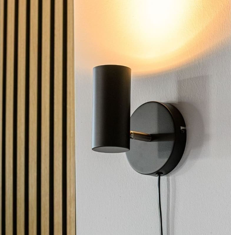 Pronto Wonen Wandlamp Mirare zwart metaal 1-spots Zwart Verlichting