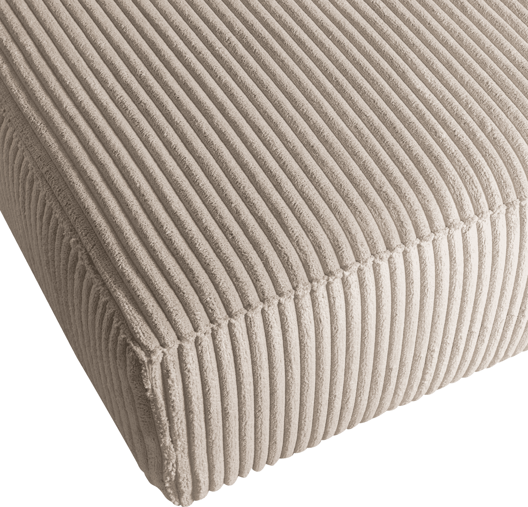 WOOOD Bean chaise longue links grove ribstof travertin Beige|Taupe