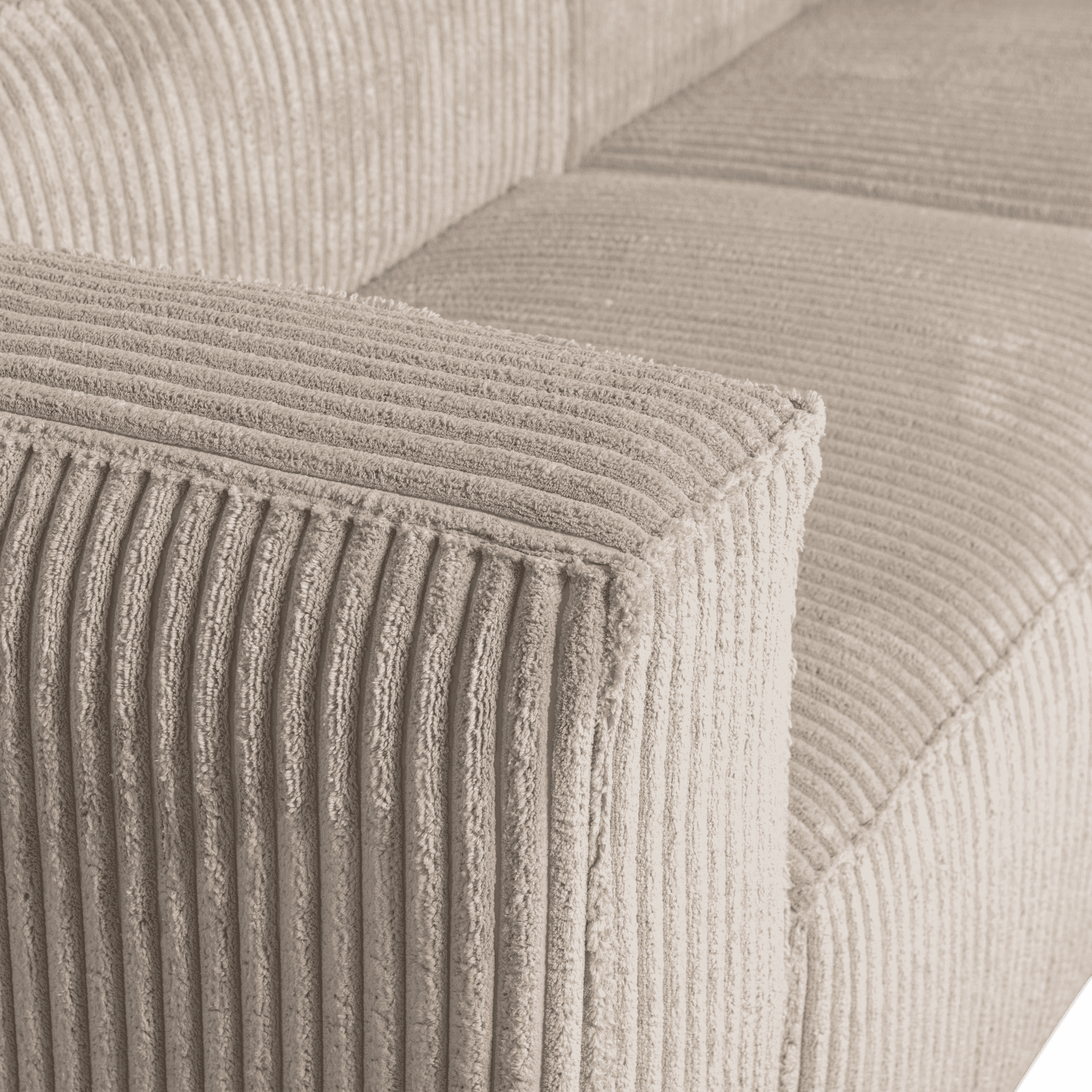 WOOOD Bean chaise longue rechts grove ribstof travertin Beige|Taupe