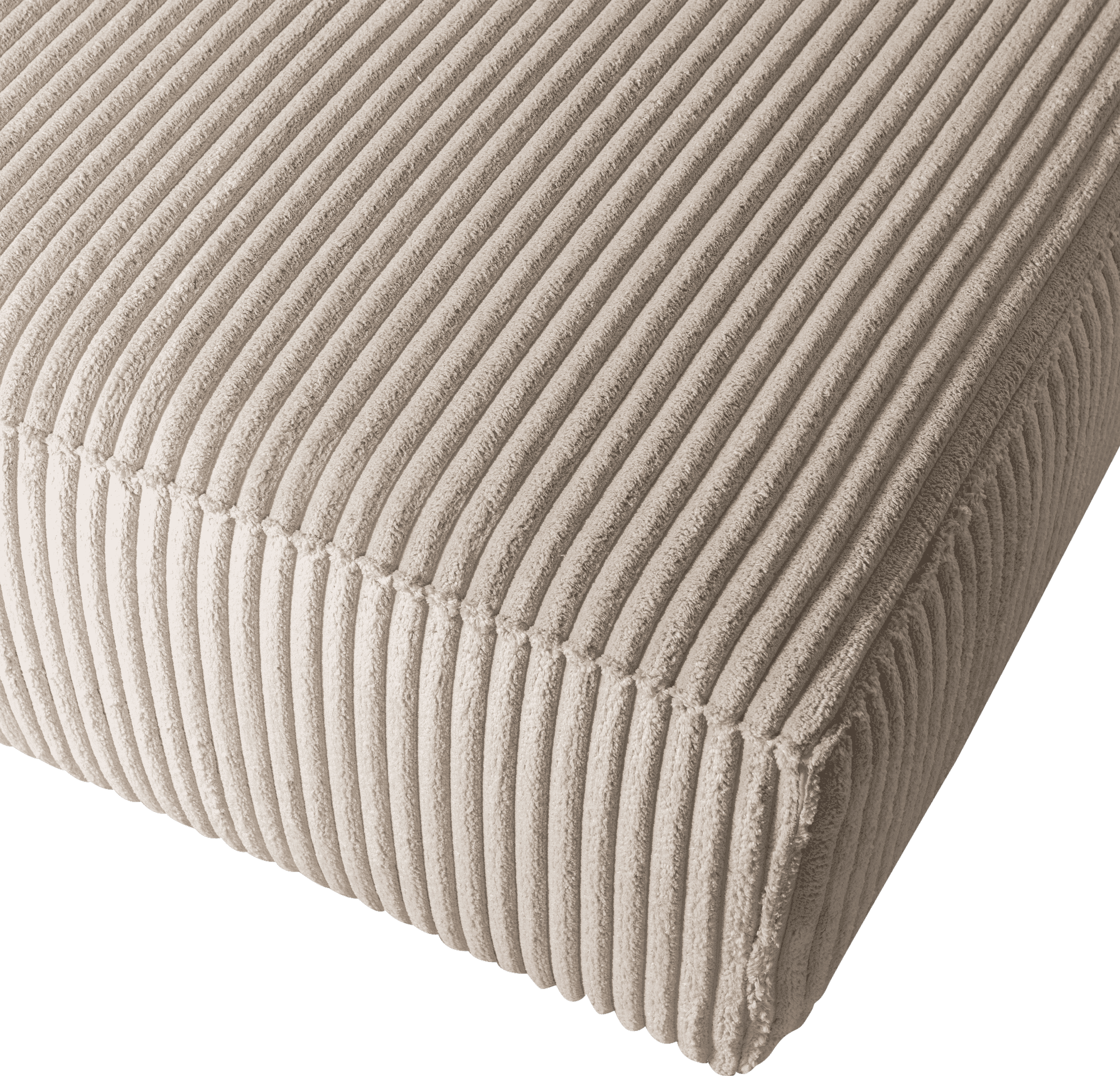 WOOOD Bean chaise longue rechts grove ribstof travertin Beige|Taupe