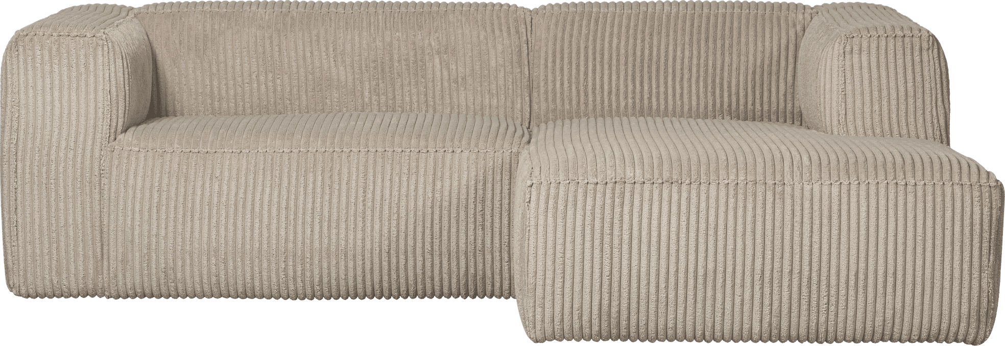 WOOOD Bean chaise longue rechts grove ribstof travertin Beige|Taupe