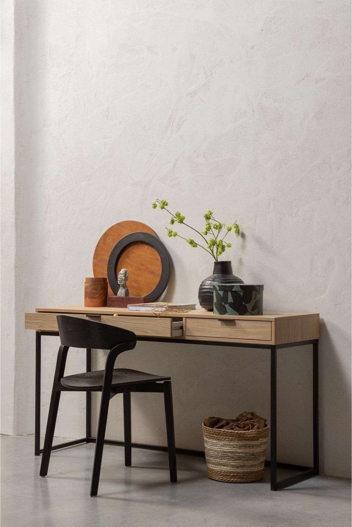 WOOOD Silas bureau eiken melamine Bruin Bureau