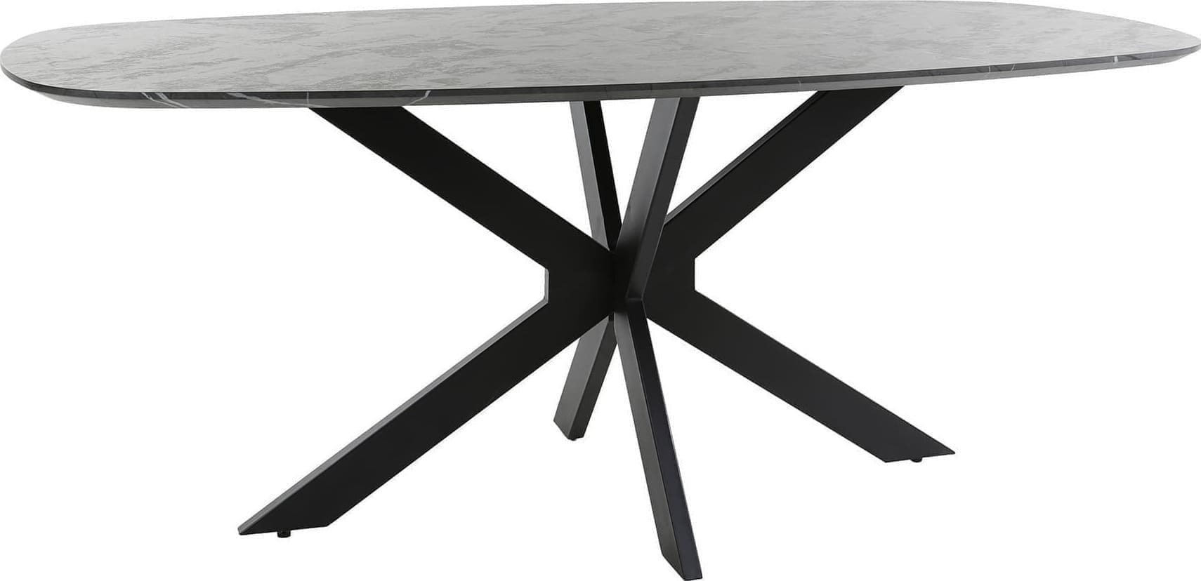 Eetkamertafel 180 Deens Ovaal - 3d Zwart Bruin Bullcraft Eettafel 5647/64