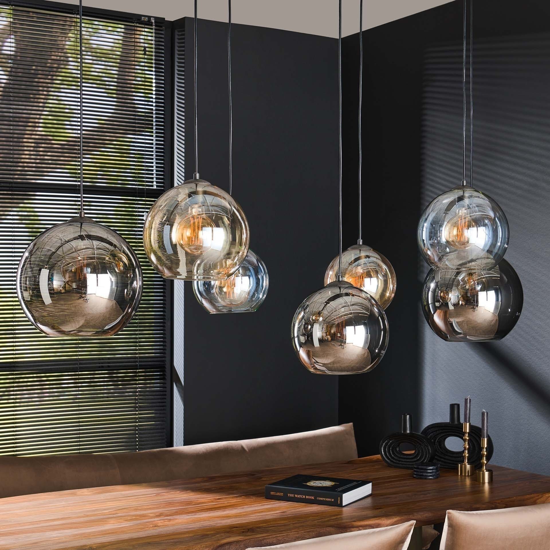 Hanglamp 4+3 Multi Globe XL - Artic Zwart Bullcraft Hanglamp 7877/77