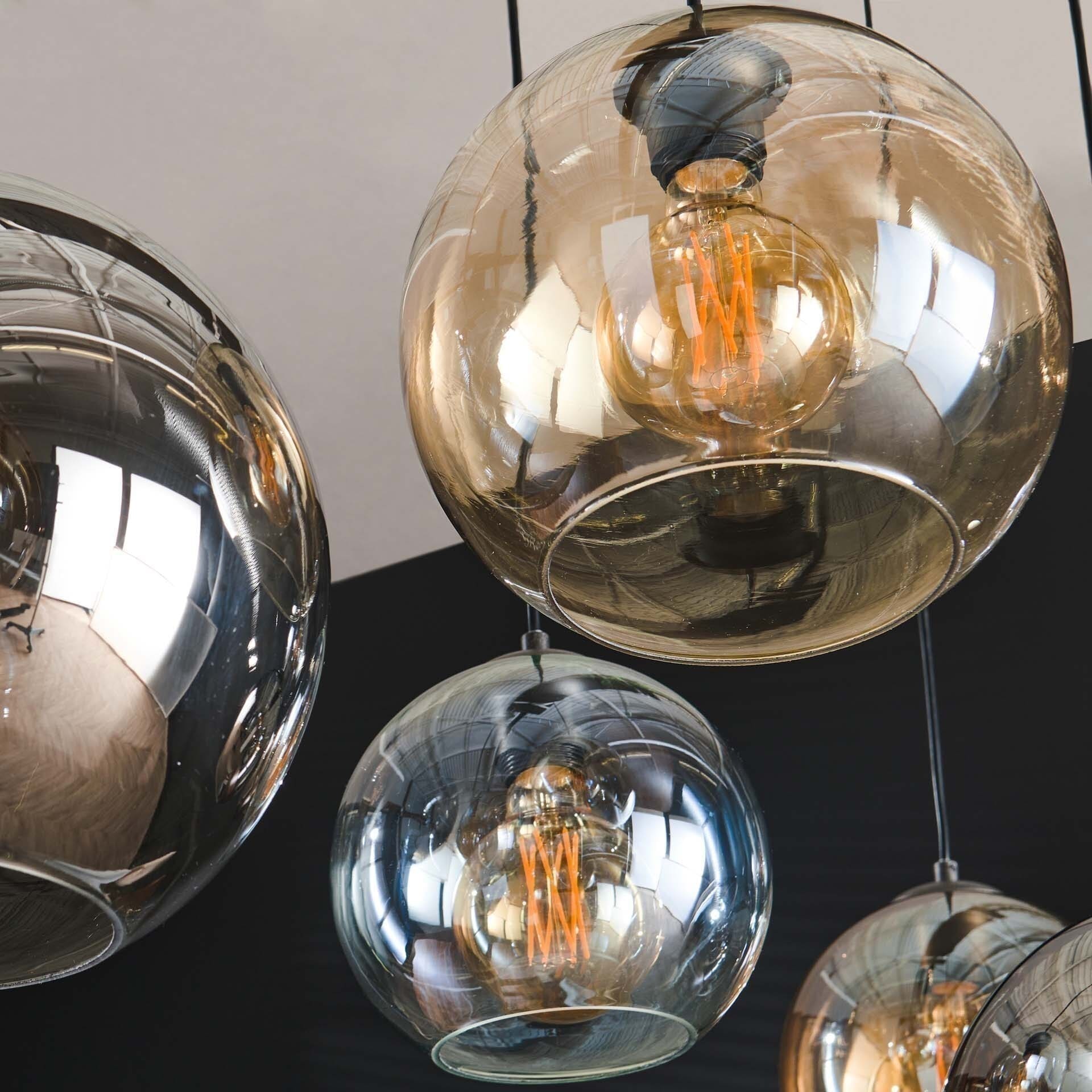 Hanglamp 4+3 Multi Globe XL - Artic Zwart Bullcraft Hanglamp 7877/77