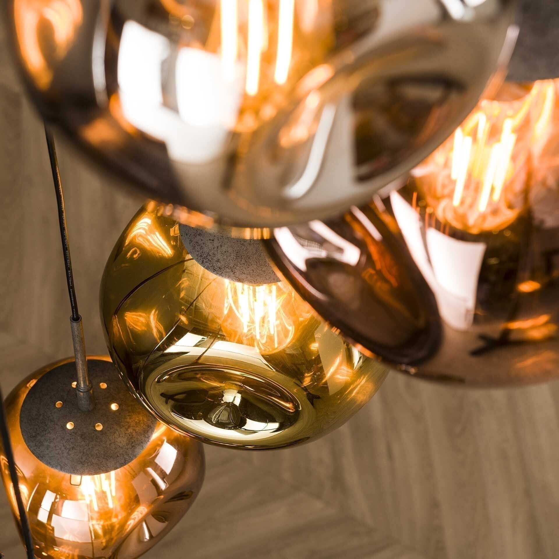 Hanglamp 7L Getrapt Stellar - Oud Zilver Bullcraft Hanglamp 7459/29