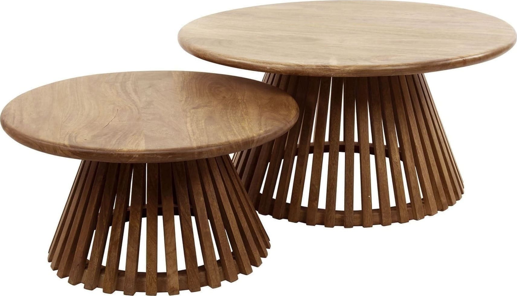 Salontafel Set-2 Tweak Conisch - Massief Mango Zandkleur Bullcraft Salontafel 2387/16ZA