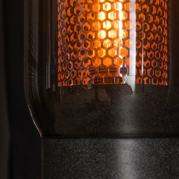 Tafellamp Smoke Glas-geperforeerd Staal - Artic Zwart Bullcraft Tafellamp 7836/77