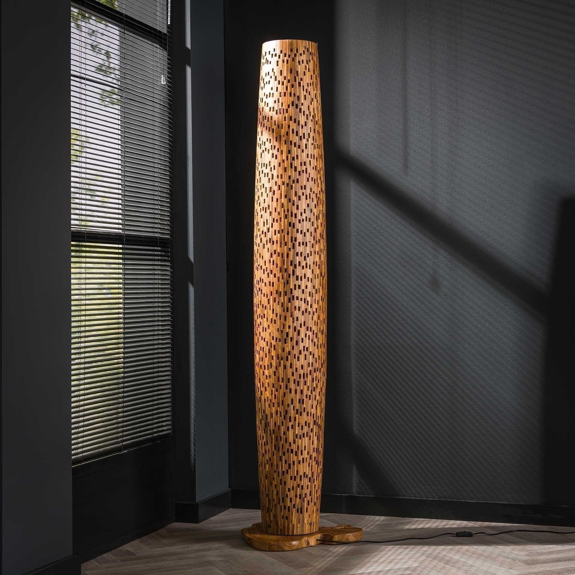 Vloerlamp L Bars - Massief Gerecycled Teakhout Bullcraft Vloerlamp 8082/13