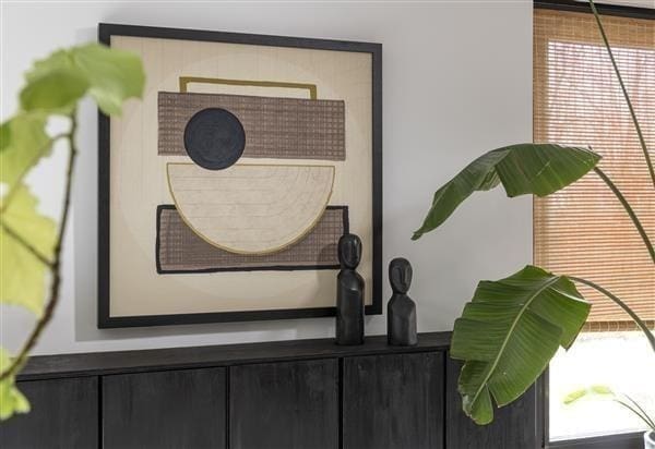 COCO maison Encounter schilderij 100x100cm Beige|Wit Schilderij