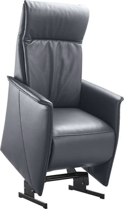 INHOUSE Relaxfauteuil Lerira met sta-op XL antraciet leer Antraciet Fauteuil