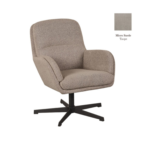 LABEL51 Fauteuil Moss - Taupe - Micro Suede Taupe Fauteuil