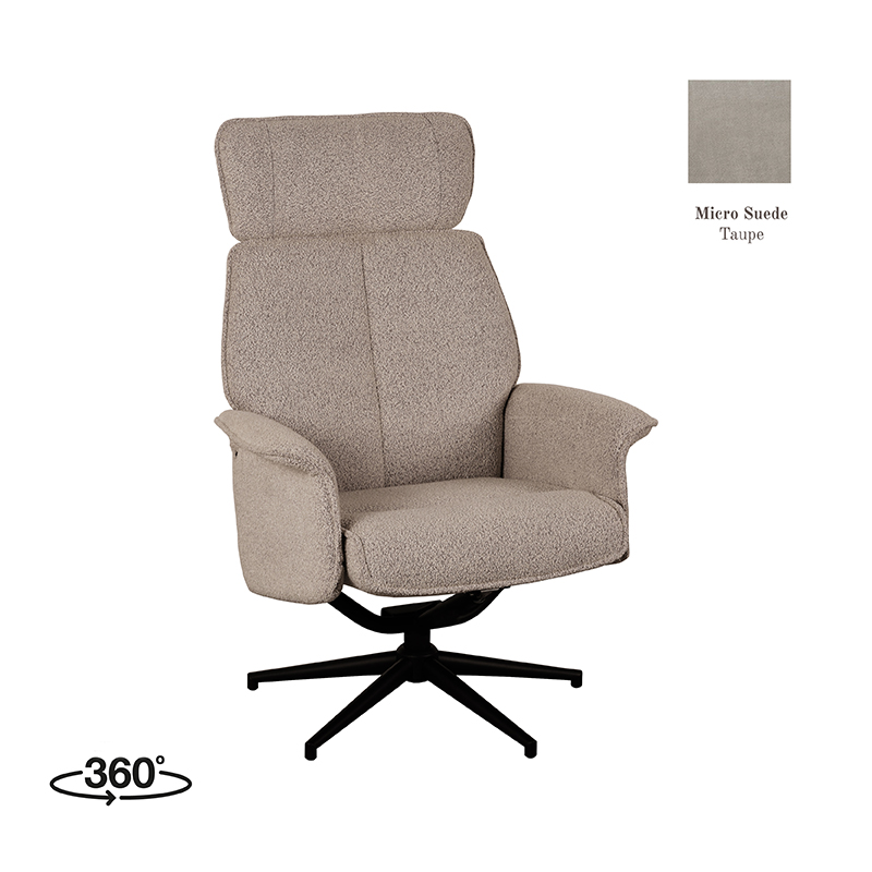 LABEL51 Fauteuil Verdal - Taupe - Micro Suede Taupe Fauteuil