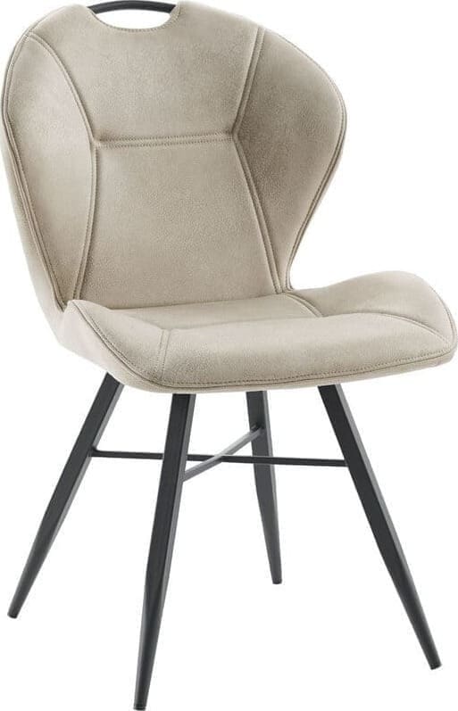 Pronto Wonen Eetkamerstoel Loana microvezel zandbeige Bruin Eetkamerstoel