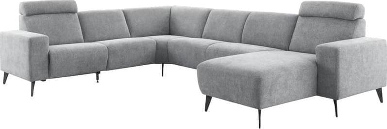 Pronto Wonen Hoekbank Puento gerecycled polyether HR-zitting grijs Grijs Bank